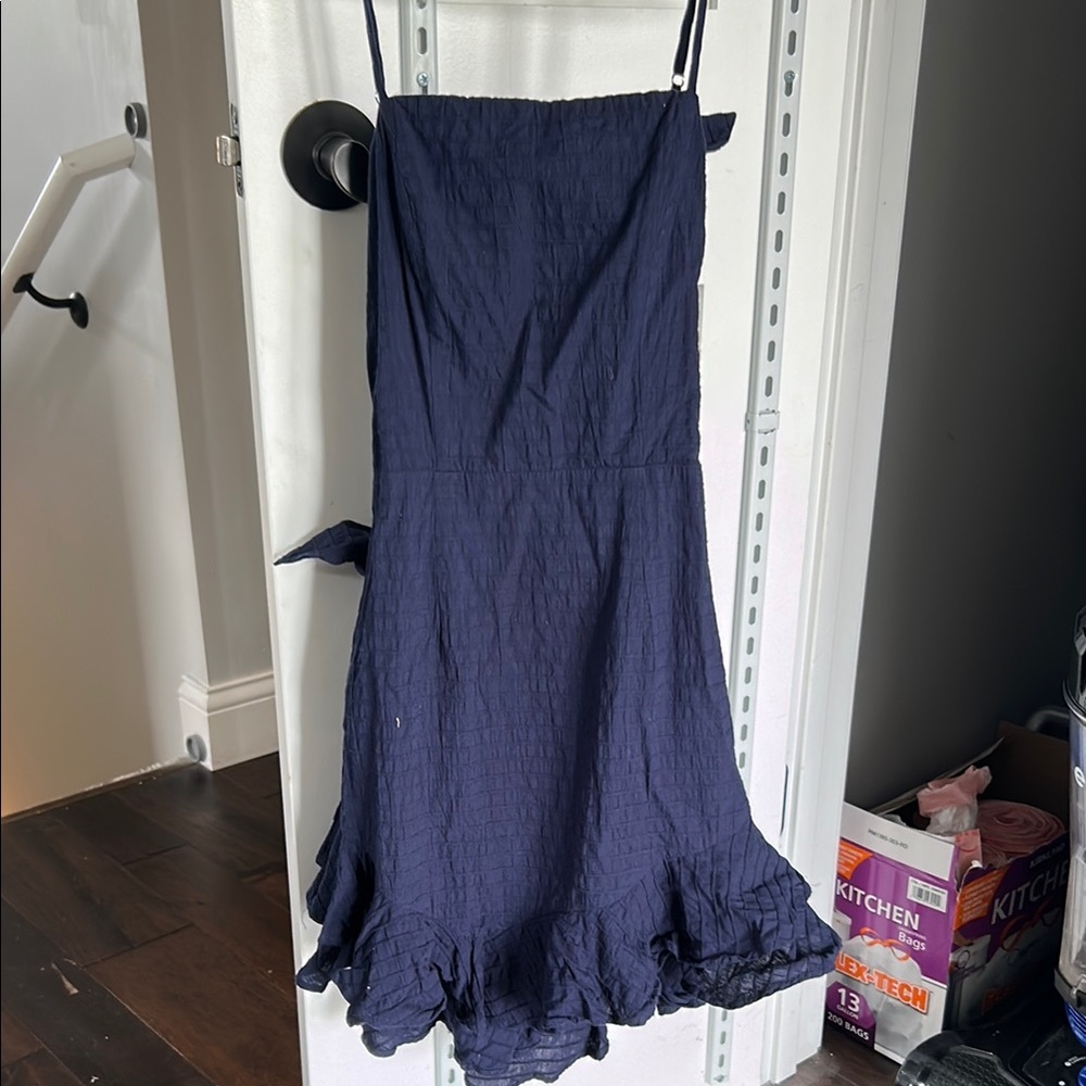 Navy Blue Spaghetti Strap Dress